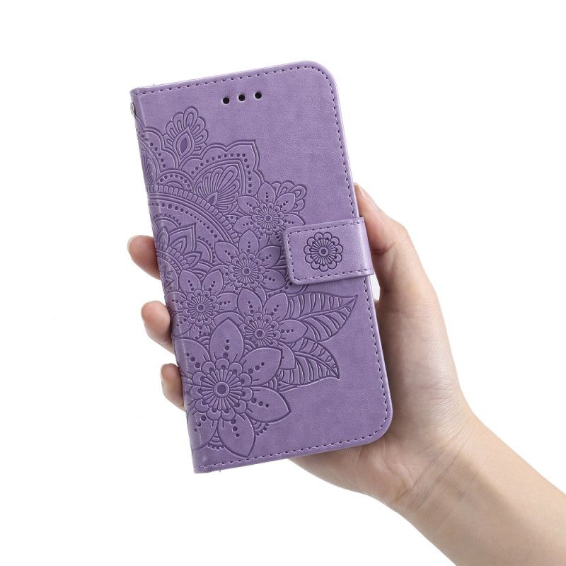 Læder Cover Xiaomi 14 Pro Telefon Etui Blomstermønster Med Rem