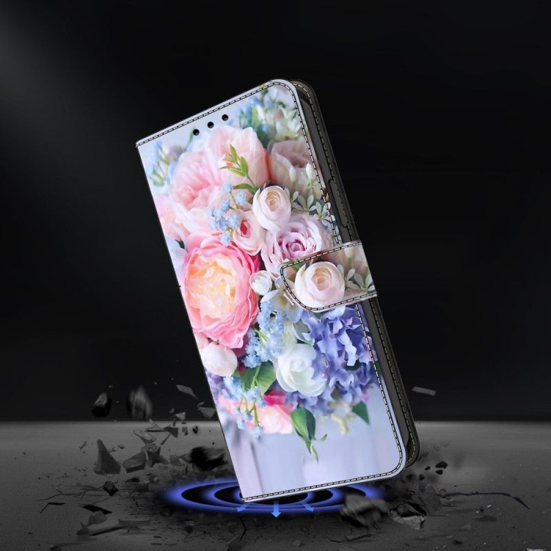 Læder Cover Xiaomi 14 Pro Telefon Etui Farverige Blomster