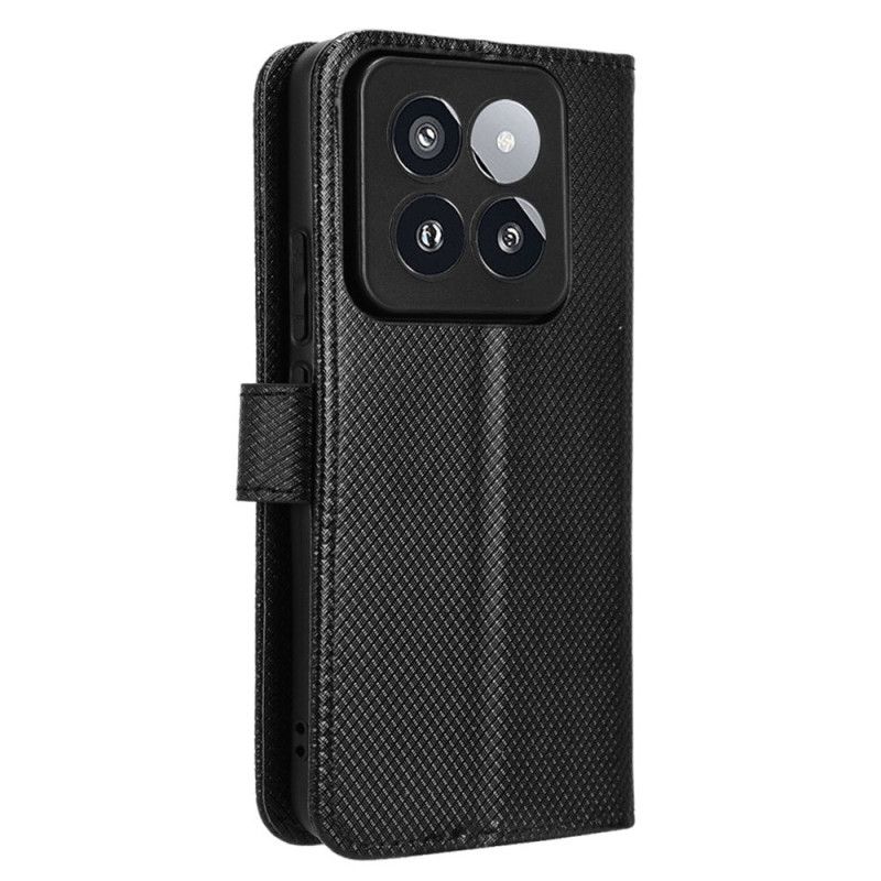 Læder Cover Xiaomi 14 Pro Telefon Etui Stribet Prikket Tekstur