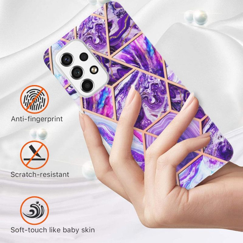 Cover Samsung Galaxy M53 5G Blinkende Geometrisk Marmor