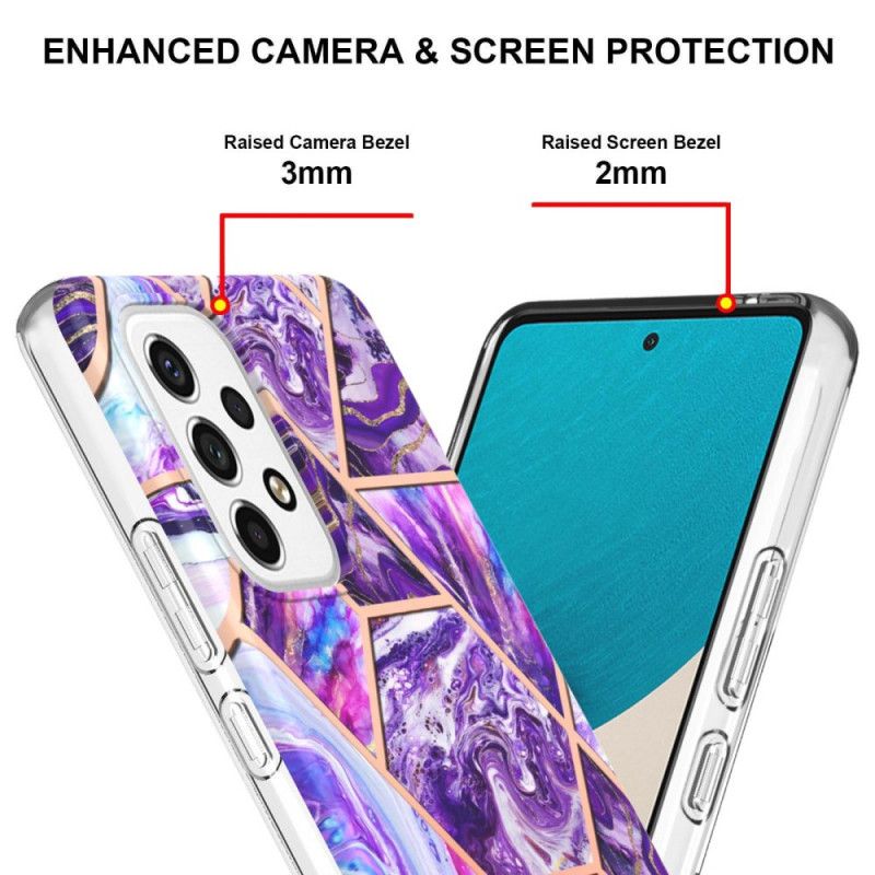 Cover Samsung Galaxy M53 5G Blinkende Geometrisk Marmor