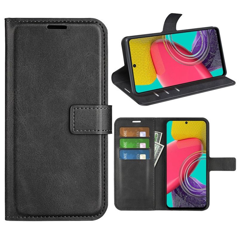 Flip Cover Samsung Galaxy M53 5G Ekstrem Slank Lædereffekt