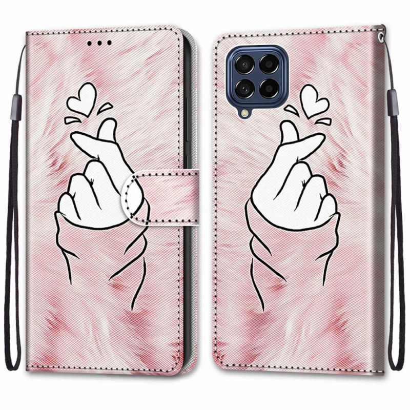 Flip Cover Samsung Galaxy M53 5G Fingerhjerte