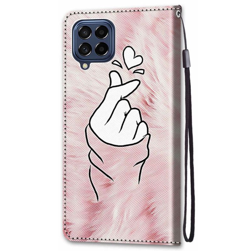 Flip Cover Samsung Galaxy M53 5G Fingerhjerte