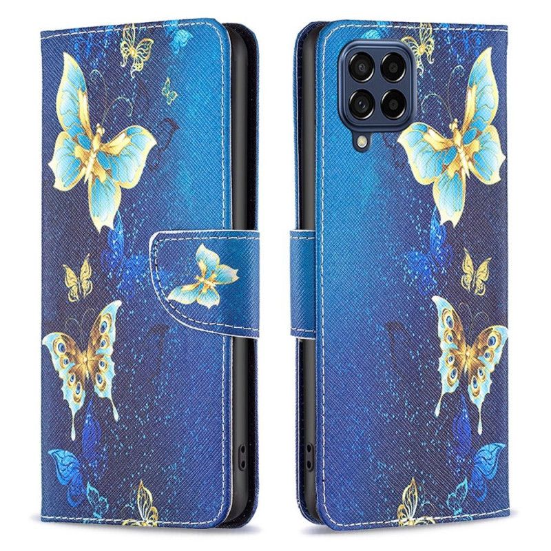 Flip Cover Samsung Galaxy M53 5G Gyldne Sommerfugle