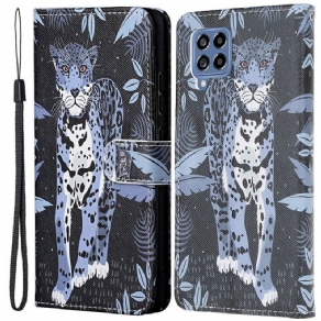 Flip Cover Samsung Galaxy M53 5G Med Snor Leopard Strappy