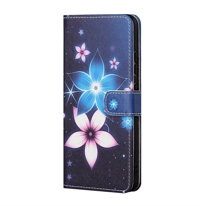 Flip Cover Samsung Galaxy M53 5G Med Snor Måneblomstrem