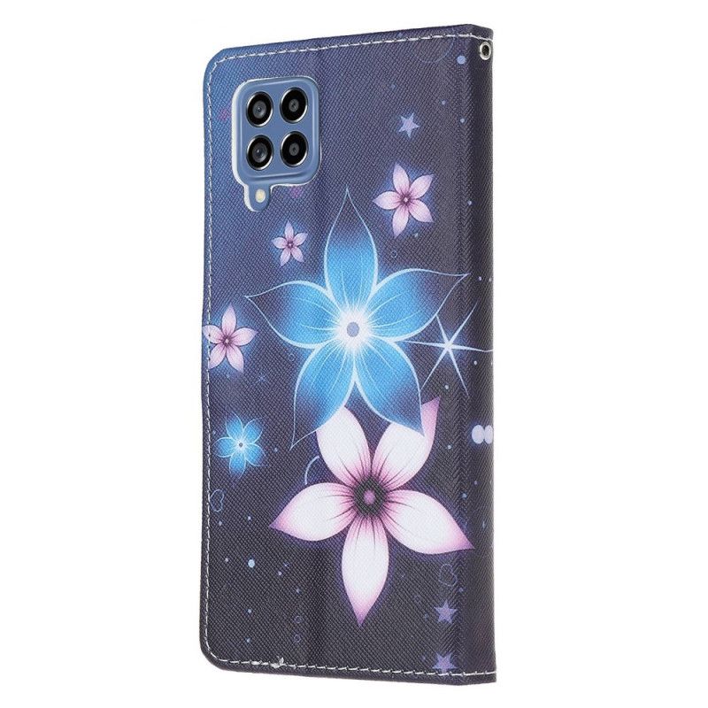 Flip Cover Samsung Galaxy M53 5G Med Snor Måneblomstrem