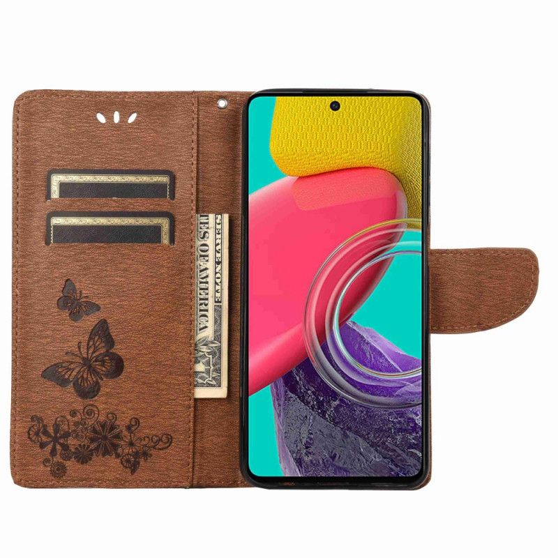 Flip Cover Samsung Galaxy M53 5G Med Snor Sommerfuglestropdesign