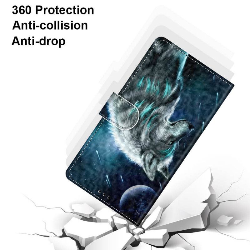 Flip Cover Samsung Galaxy M53 5G Med Snor Spændet Ulv