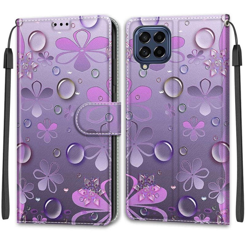 Flip Cover Samsung Galaxy M53 5G Med Snor Thong Drops