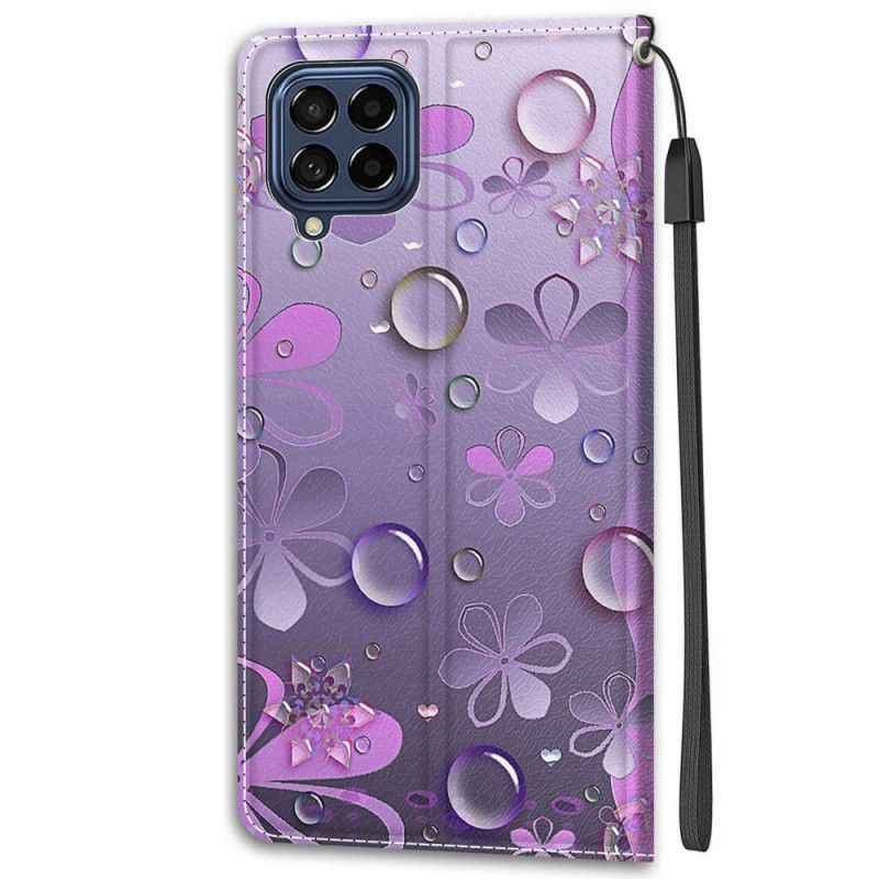 Flip Cover Samsung Galaxy M53 5G Med Snor Thong Drops