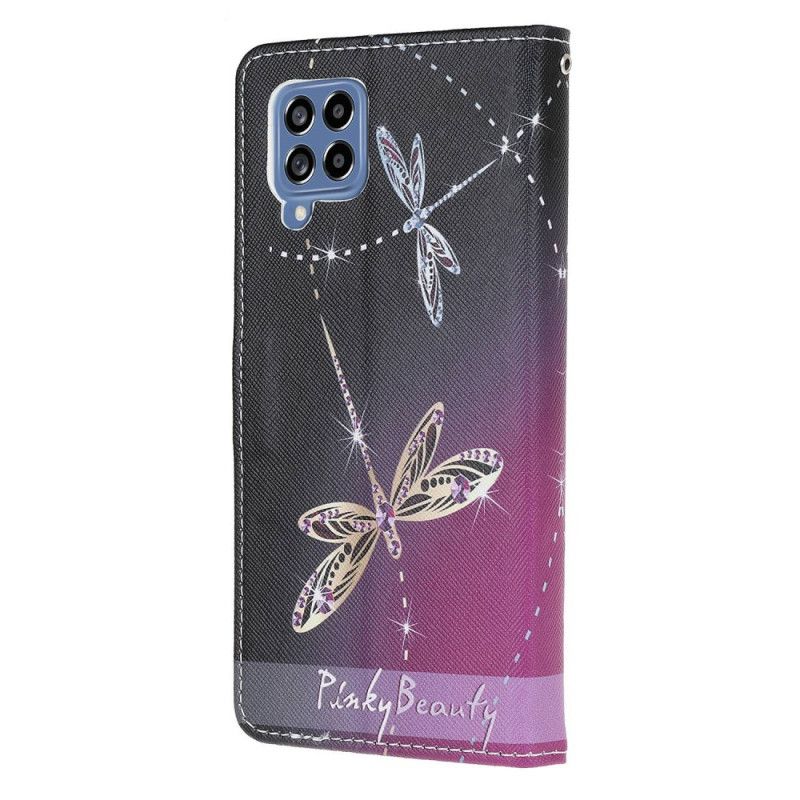 Flip Cover Samsung Galaxy M53 5G Med Snor Thong Guldsmede