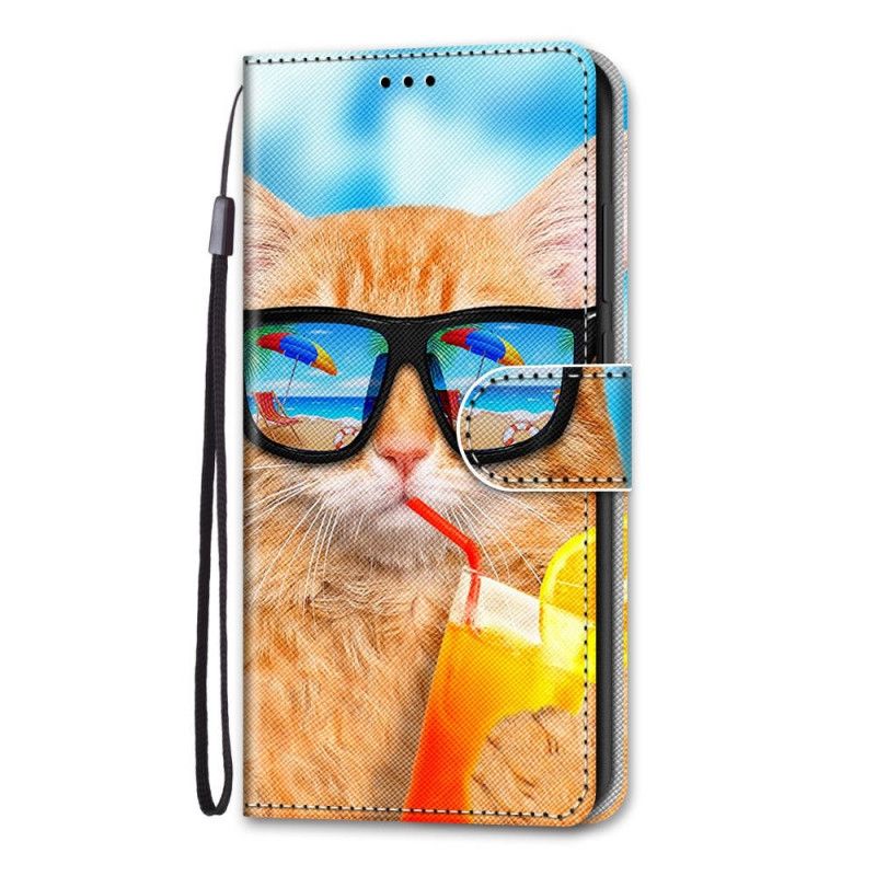 Flip Cover Samsung Galaxy M53 5G Med Snor Thong Star Cat