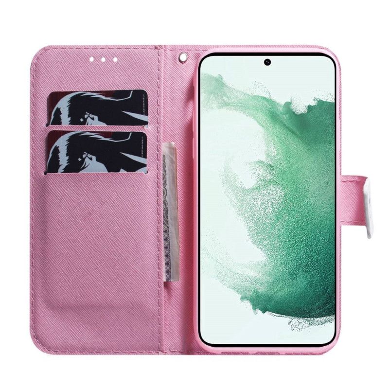 Flip Cover Samsung Galaxy M53 5G Pink Blomst