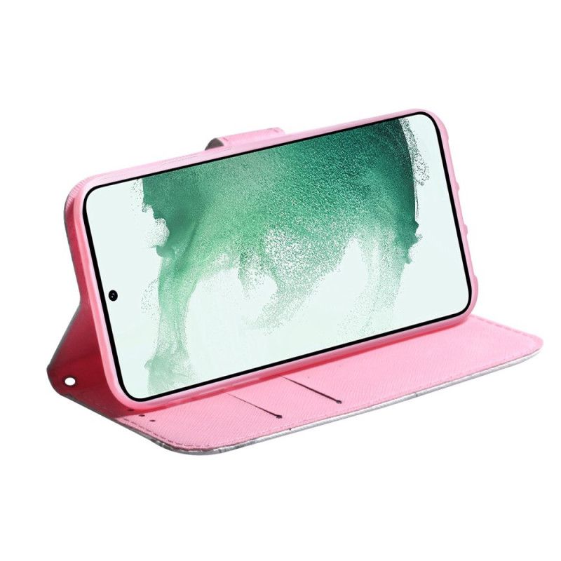 Flip Cover Samsung Galaxy M53 5G Pink Blomst