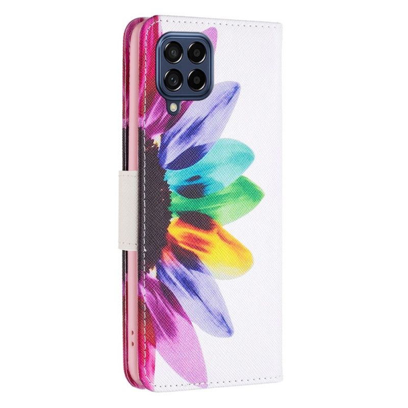 Læder Cover Samsung Galaxy M53 5G Akvarelblomst