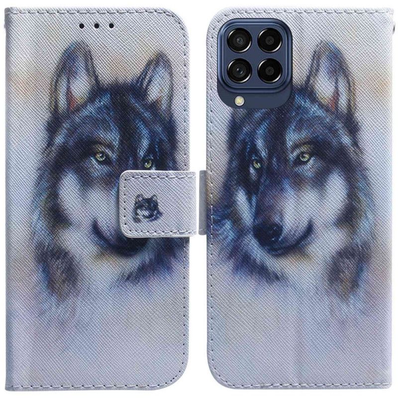 Læder Cover Samsung Galaxy M53 5G Akvarelhund