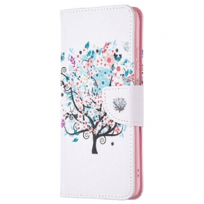 Læder Cover Samsung Galaxy M53 5G Blomstret Træ