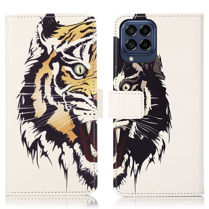 Læder Cover Samsung Galaxy M53 5G Hærd Tiger