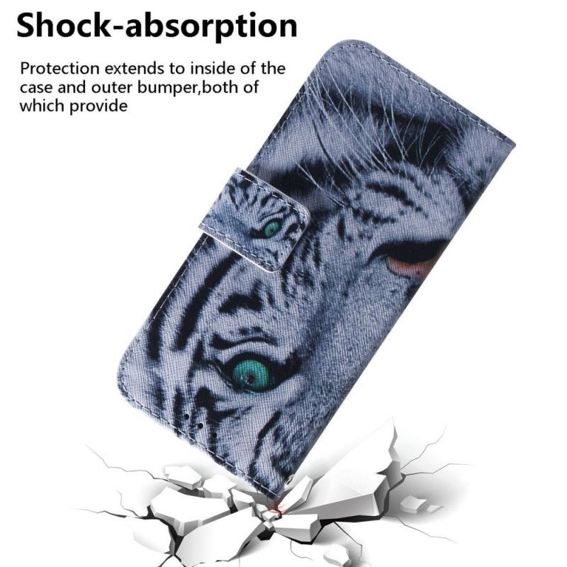 Læder Cover Samsung Galaxy M53 5G Hvid Tiger