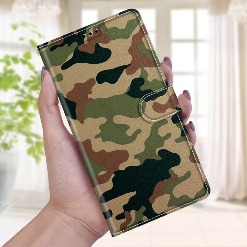 Læder Cover Samsung Galaxy M53 5G Med Snor Thong Camo