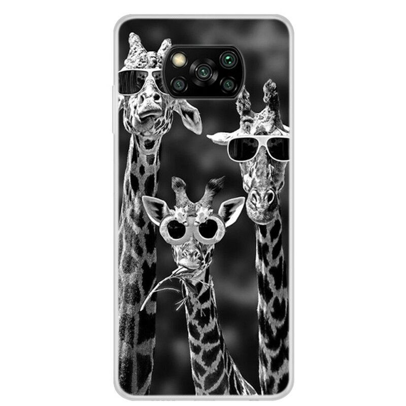 Cover Poco X3 / X3 Pro / X3 NFC Bebrillede Giraffer