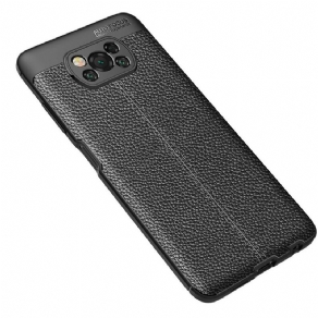 Cover Poco X3 / X3 Pro / X3 NFC Dobbelt Linje Litchi Lædereffekt