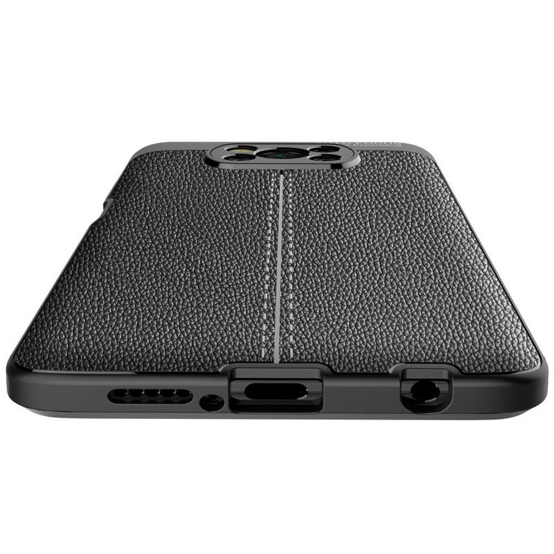 Cover Poco X3 / X3 Pro / X3 NFC Dobbelt Linje Litchi Lædereffekt