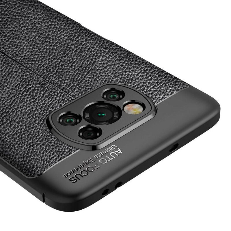 Cover Poco X3 / X3 Pro / X3 NFC Dobbelt Linje Litchi Lædereffekt