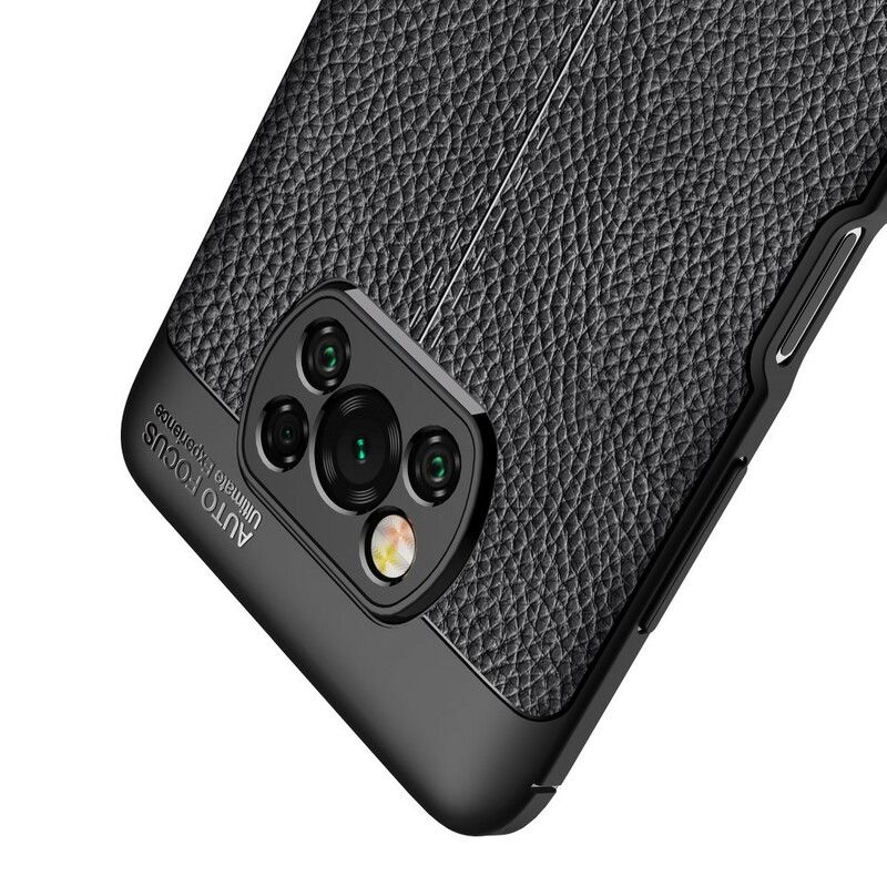 Cover Poco X3 / X3 Pro / X3 NFC Dobbelt Linje Litchi Lædereffekt