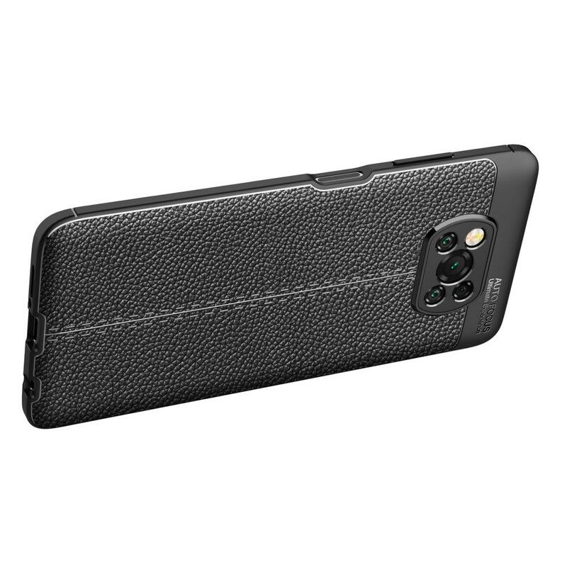 Cover Poco X3 / X3 Pro / X3 NFC Dobbelt Linje Litchi Lædereffekt