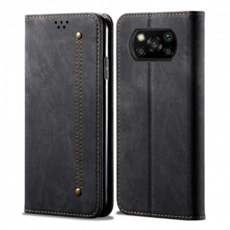 Cover Poco X3 / X3 Pro / X3 NFC Flip Cover Imiteret Læder Jeans Tekstur