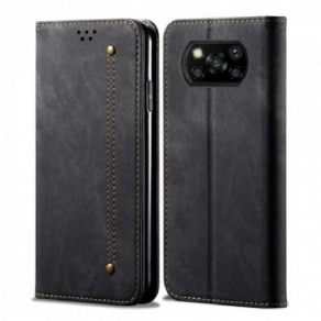 Cover Poco X3 / X3 Pro / X3 NFC Flip Cover Imiteret Læder Jeans Tekstur