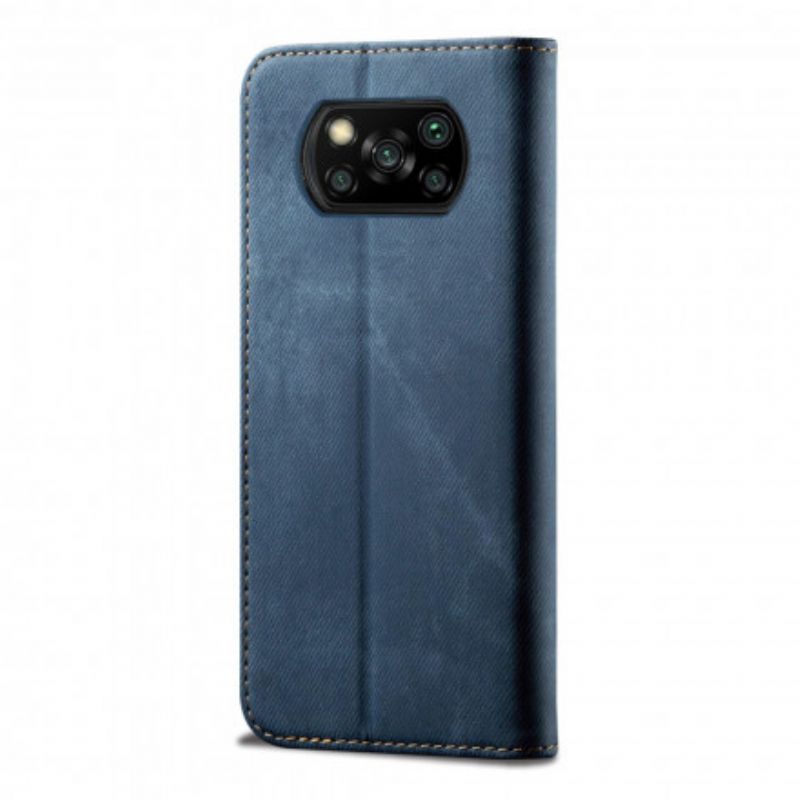 Cover Poco X3 / X3 Pro / X3 NFC Flip Cover Imiteret Læder Jeans Tekstur