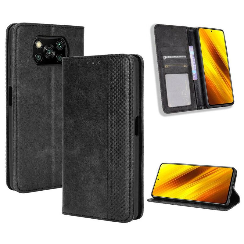 Cover Poco X3 / X3 Pro / X3 NFC Flip Cover Vintage Stiliseret Lædereffekt