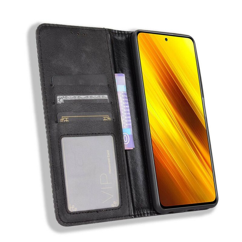 Cover Poco X3 / X3 Pro / X3 NFC Flip Cover Vintage Stiliseret Lædereffekt