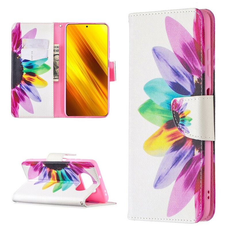 Flip Cover Poco X3 / X3 Pro / X3 NFC Akvarelblomst