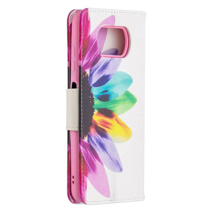 Flip Cover Poco X3 / X3 Pro / X3 NFC Akvarelblomst