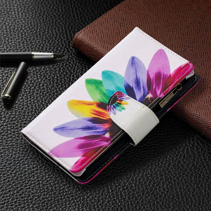 Flip Cover Poco X3 / X3 Pro / X3 NFC Blomsterlomme Med Lynlås