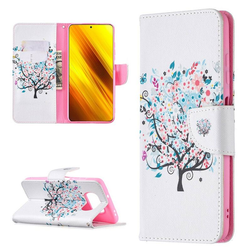 Flip Cover Poco X3 / X3 Pro / X3 NFC Blomstret Træ