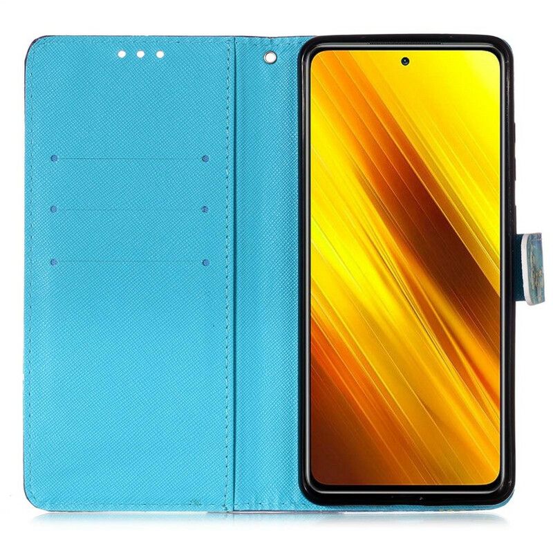 Flip Cover Poco X3 / X3 Pro / X3 NFC Gyldne Sommerfugle