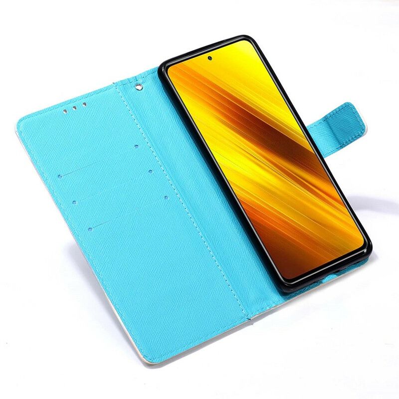 Flip Cover Poco X3 / X3 Pro / X3 NFC Gyldne Sommerfugle