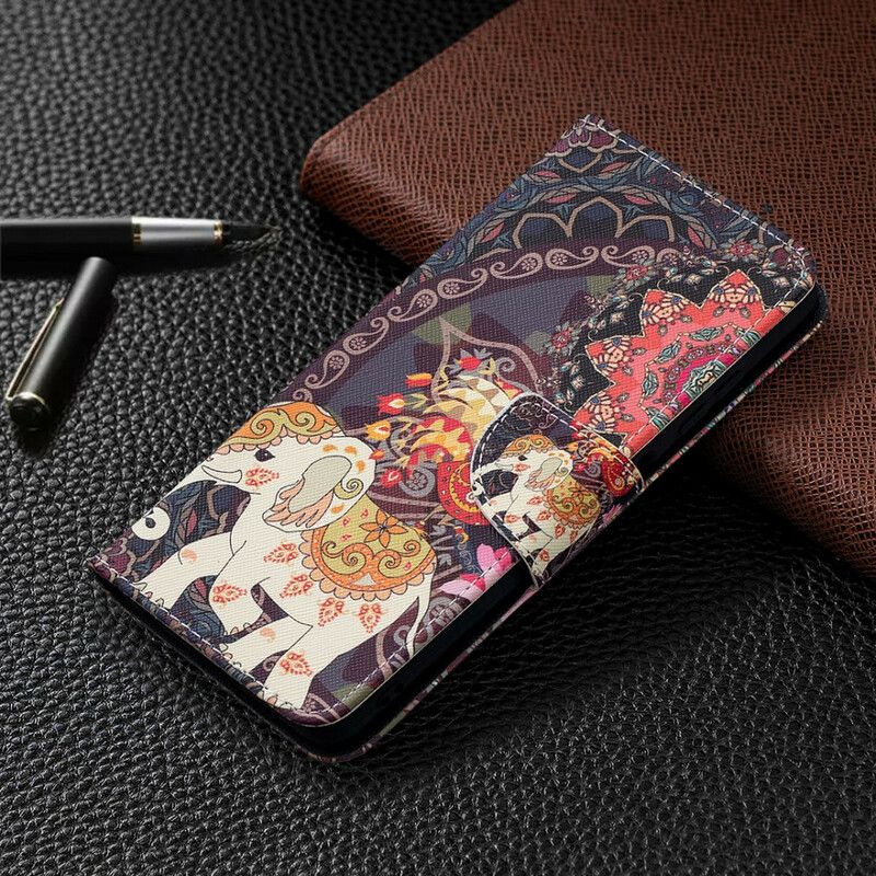 Flip Cover Poco X3 / X3 Pro / X3 NFC Indiske Elefanter