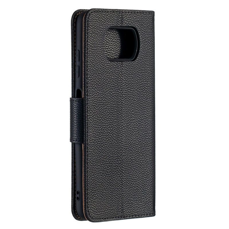 Flip Cover Poco X3 / X3 Pro / X3 NFC Læder Cover Litchi Flap Skrå