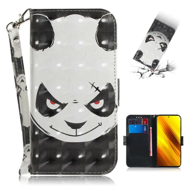 Flip Cover Poco X3 / X3 Pro / X3 NFC Med Snor Vred Panda Med Rem