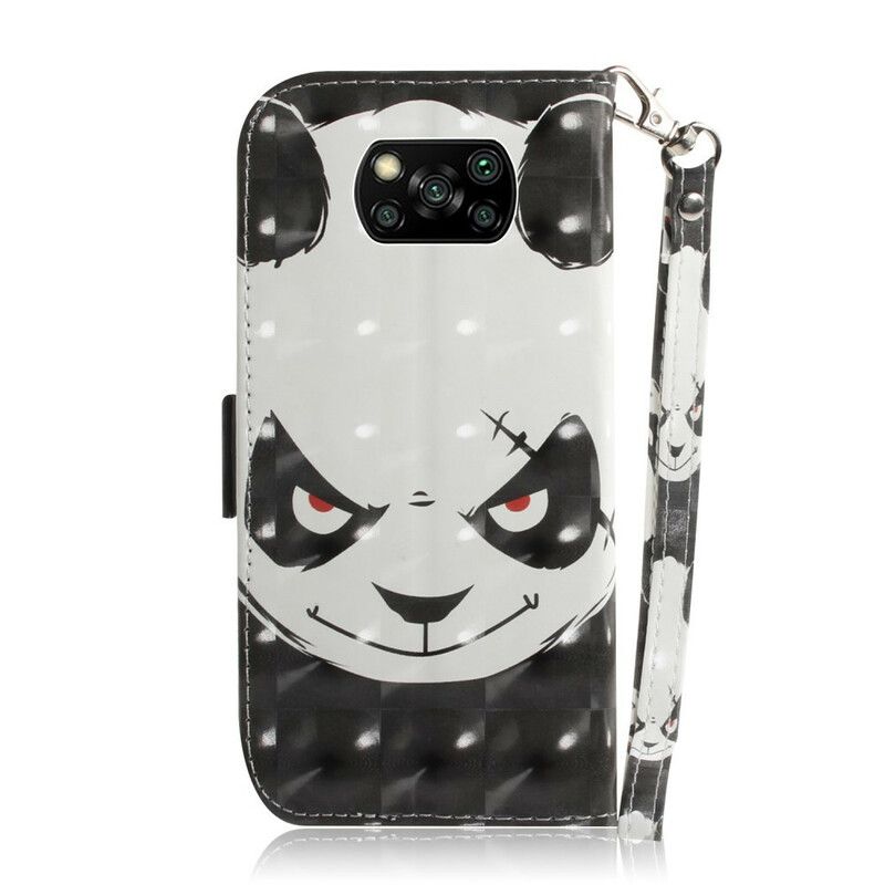 Flip Cover Poco X3 / X3 Pro / X3 NFC Med Snor Vred Panda Med Rem