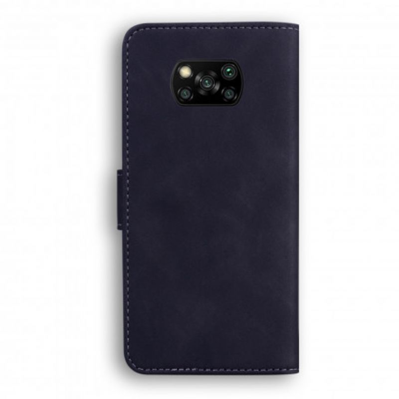 Flip Cover Poco X3 / X3 Pro / X3 NFC Monokrom Lædereffekt