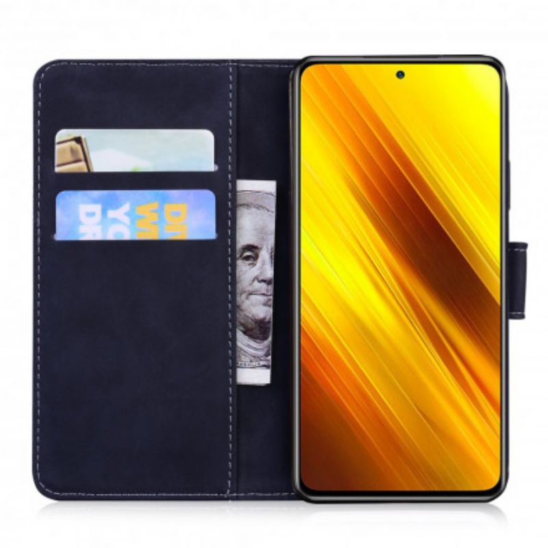 Flip Cover Poco X3 / X3 Pro / X3 NFC Monokrom Lædereffekt