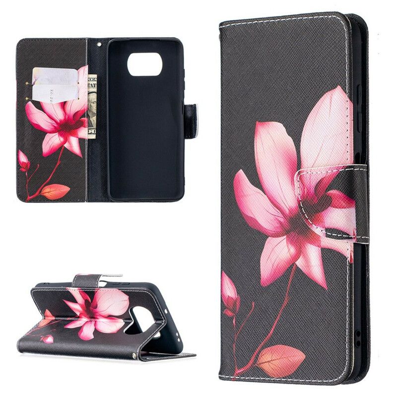 Flip Cover Poco X3 / X3 Pro / X3 NFC Pink Blomst